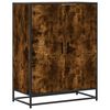 vidaXL Sk&oacute;sk&aacute;pur Reykt Eik 75x38x97,5 cm Hanna&eth;ur vi&eth;ur og m&aacute;lmur