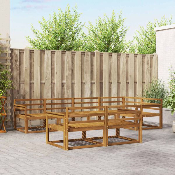 vidaXL &Uacute;ti s&oacute;fasett 7 pcs N&aacute;tt&uacute;rulegur Hrein akas&iacute;utr&eacute;