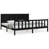 vidaXL R&uacute;mgrind me&eth; H&ouml;fu&eth;gafli Svartur 200x200 cm Gegnheill Vi&eth;ur
