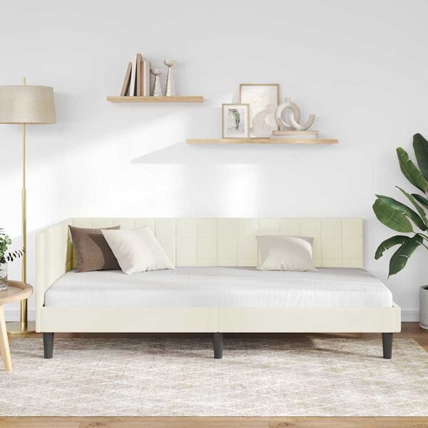 vidaXL Hornr&uacute;m ramma me&eth; h&ouml;fu&eth;gafl Rj&oacute;malitur 90 cm x 190 cm Flauel