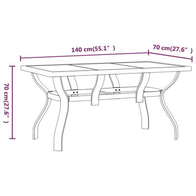 vidaXL 5 Hluta Garðborðstofusett Svart