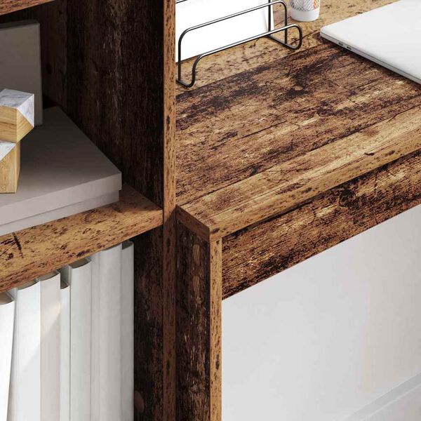 vidaXL Skrifbor&eth; me&eth; sk&uacute;ffu 2 pcs Gamalt timbur