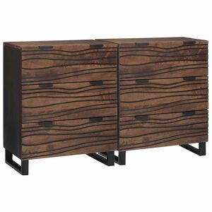 vidaXL Síðuskápur sett 2 pcs Valhnota 60 x 33,5 x 75 cm Hart mangótré