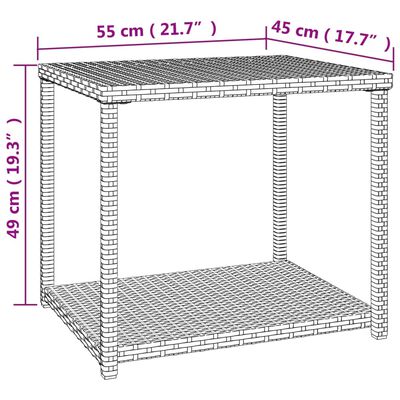 vidaXL Hliðarborð Svart 55x45x49 cm Pólýrattan