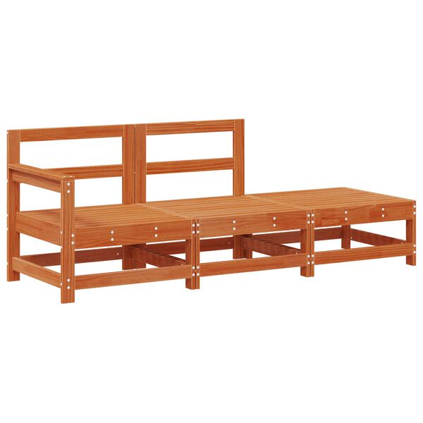 vidaXL Horns&oacute;fi Einingar VaxBr&uacute;nn 190 x 62 x 70,5 cm Mass&iacute;ft furuvi&eth;