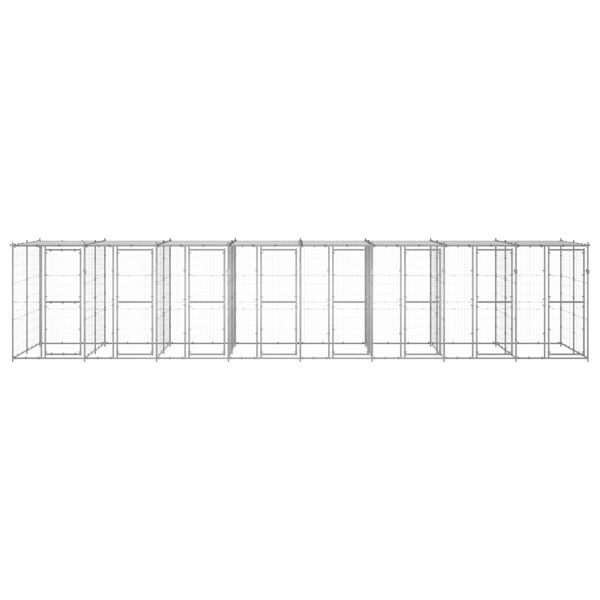 vidaXL &Uacute;tihundabyrgi me&eth; &THORN;aki Sinkh&uacute;&eth;a&eth; St&aacute;l 19,36 m&sup2;