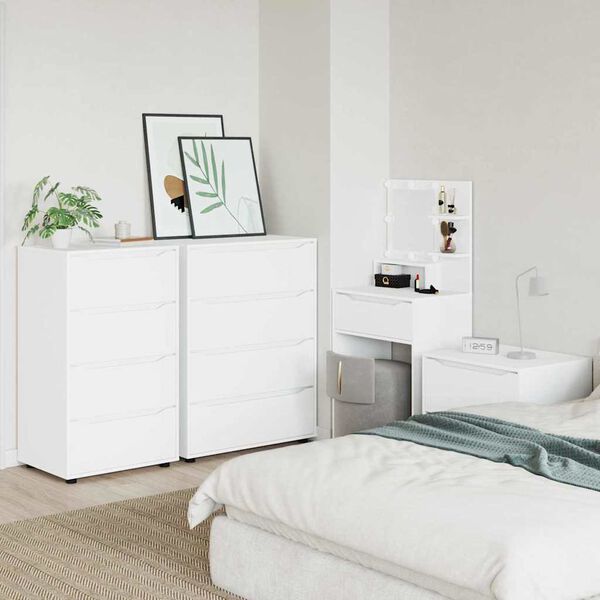 vidaXL Geymsk&aacute;pur 2 pcs Hv&iacute;tt 60 x 48 x 105 cm Samsettur vi&eth;ur