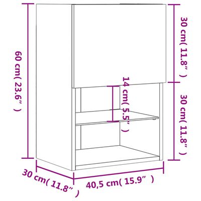 vidaXL Sjónvarpsskápur með LED Ljósum Hvítur 40,5x30x60 cm