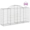 vidaXL Bogadregnir Grj&oacute;tkassar 50 stk. 200x50x100/120cm Sinkh&uacute;&eth;a&eth; J&aacute;rn