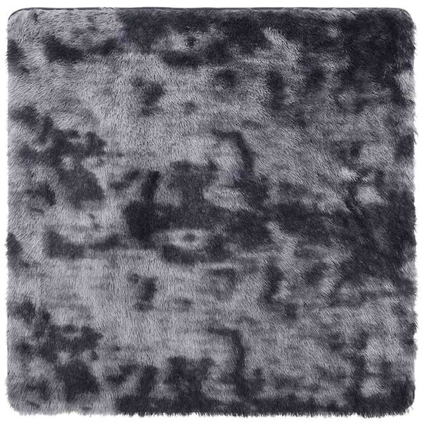 vidaXL Rýjamotta með Háu Flosi NAVARRA Dökkgrár 120x120 cm Polyester