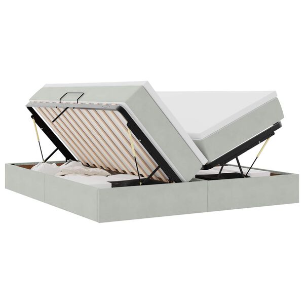 vidaXL R&uacute;m me&eth; geymslur&yacute;mi og d&yacute;nu Lj&oacute;sgr&aacute;r 200 x 200 cm Flauel