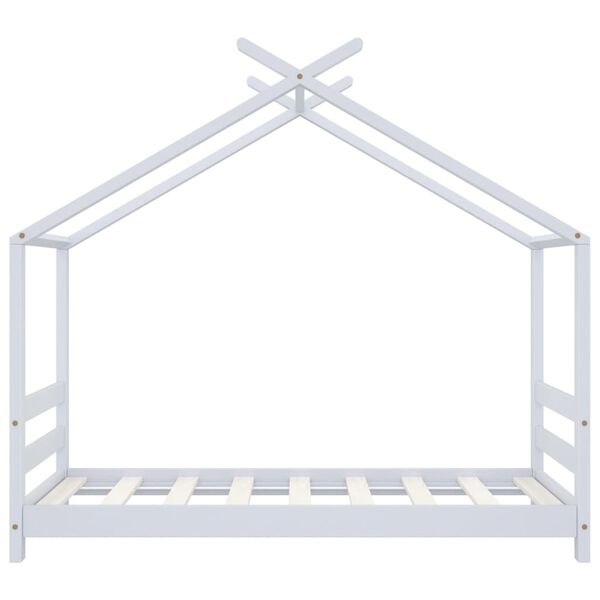 vidaXL Barnarúmgrind Hvítur Gegnheil Fura 70x140 cm