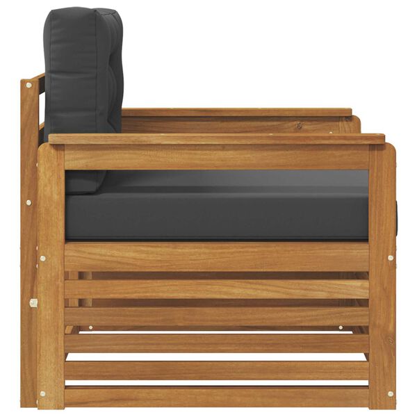 vidaXL &Uacute;ti s&oacute;fasett Solid Akas&iacute;uskei&eth; og P&oacute;lyester N&aacute;tt&uacute;rulegur