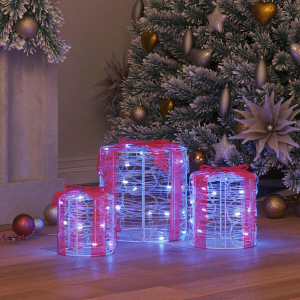 vidaXL Gj&ouml;f Kassi Skreyting 3 pcs Bl&aacute;r 20 x 20 x 21 cm Akr&yacute;l