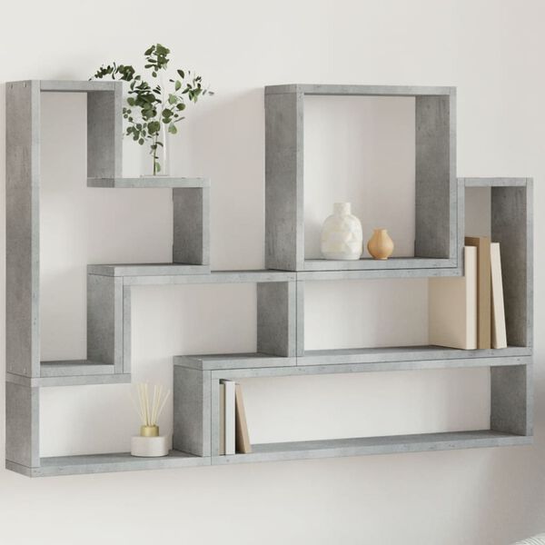 vidaXL Wall Shelf Concrete Grey 96x12x64 cm Chipboard