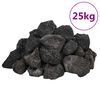 vidaXL Eldfjallabj&ouml;rg 25 kg Svartur 3-5 cm