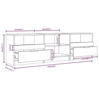 vidaXL Sjónvarpsskápur Grátt Sonoma 150x33,5x45 cm Samsettur Viður