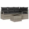 vidaXL S&oacute;fasett 5 pcs Lj&oacute;sgr&aacute;tt p&oacute;l&yacute;rattan