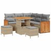 vidaXL Gar&eth;s&oacute;fa sett me&eth; p&uacute;&eth;i 8 pcs Beige og lj&oacute;sgr&aacute;r