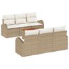 vidaXL Gar&eth;s&oacute;fa sett me&eth; geymslu 7 pcs Beige og krem p&oacute;l&yacute;rattan