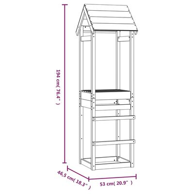 vidaXL Leikturn 53x46,5x194 cm Gagnvarin Fura