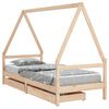 vidaXL Barnar&uacute;mgrind me&eth; Sk&uacute;ffum 90x190 cm Gegnheil Fura