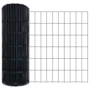 vidaXL Evrópsk girðing Grár 0.8 x 25 m PVC-húðaður járn