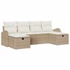 vidaXL Gar&eth;s&oacute;fa sett me&eth; p&uacute;&eth;i 6 pcs Drapplita&eth;ur p&oacute;l&yacute;rattan
