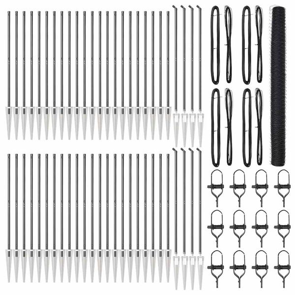 vidaXL Girðingarpóstur Grár 100 x 1,6 m (50 mm net) Stál og PVC