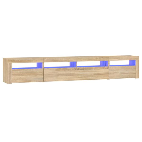 vidaXL Sj&oacute;nvarpssk&aacute;pur me&eth; LED Lj&oacute;sum Sonoma Eik 240x35x40 cm