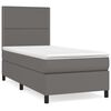 vidaXL H&oacute;lfa&eth; Springr&uacute;m me&eth; D&yacute;nu Gr&aacute;tt 90x190 cm Gervile&eth;ur