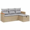 vidaXL 4 Hluta Gar&eth;s&oacute;fasett me&eth; Sessum Drapplitu&eth; Blanda P&oacute;l&yacute;rattan