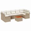 vidaXL Gar&eth;s&oacute;fa sett me&eth; geymslu 8 pcs Beige og krem p&oacute;l&yacute;rattan