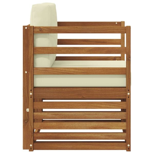 vidaXL &Uacute;ti s&oacute;fasett Solid Akas&iacute;uskei&eth; og P&oacute;lyester N&aacute;tt&uacute;rulegur