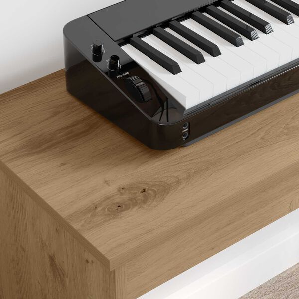 vidaXL Lyklastand Artisan Eik 120 x 32 x 64 cm Samsettur vi&eth;ur