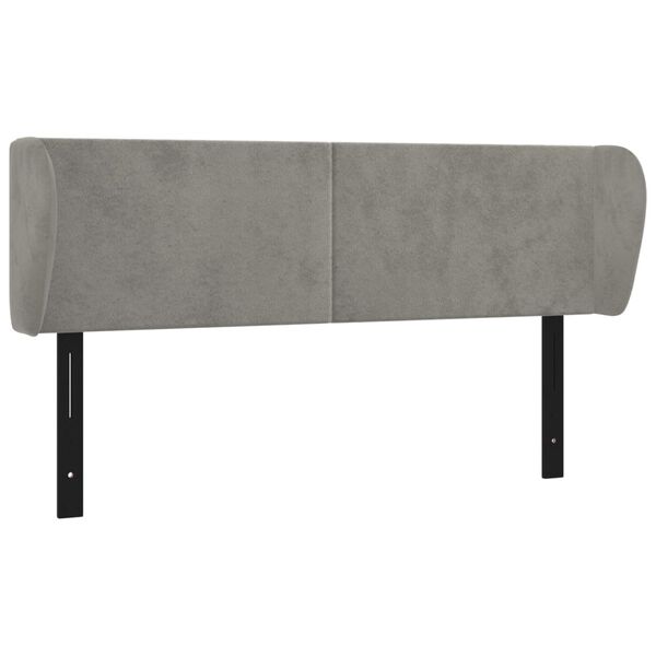 vidaXL H&ouml;f&eth;agafl me&eth; Eyrum 147x23x78/88 cm Lj&oacute;sgr&aacute;tt Flauel