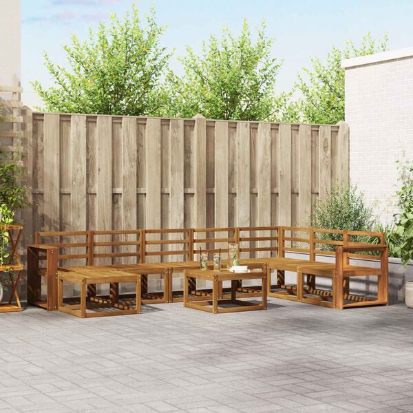 vidaXL &Uacute;ti s&oacute;fasett 9 pcs N&aacute;tt&uacute;rulegur Hrein akas&iacute;utr&eacute;