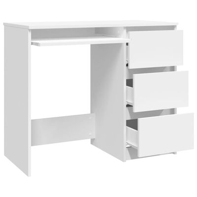 801373 vidaXL Desk White 90x45x76 cm Chipboard