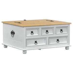 vidaXL storage box me&eth; sk&uacute;ffu Hv&iacute;tt 90 x 78 x 45 cm Solid furuhikk