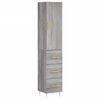 vidaXL H&aacute;r Sk&aacute;pur Gr&aacute;r Sonoma 34,5x34x180 cm Samsettur Vi&eth;ur