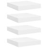 vidaXL Vegghengdar Hillur 4 stk. Hv&iacute;tar 23x23,5x3,8 cm MDF