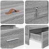 vidaXL Rúmgrind með geymslurými með höfuðgafl Grár Sonoma 150 x 200 cm