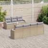 vidaXL Gar&eth;s&oacute;fa sett me&eth; geymslu 8 pcs Beige og lj&oacute;sgr&aacute;r p&oacute;l&yacute;rattan