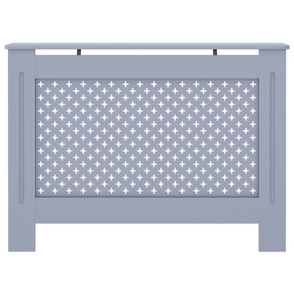 vidaXL Ofnhlíf Reykgrá 112x19x81,5 cm MDF