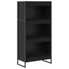 vidaXL B&oacute;kask&aacute;pur Svartur Eik 60 x 30 x 121 cm Samsettur vi&eth;ur