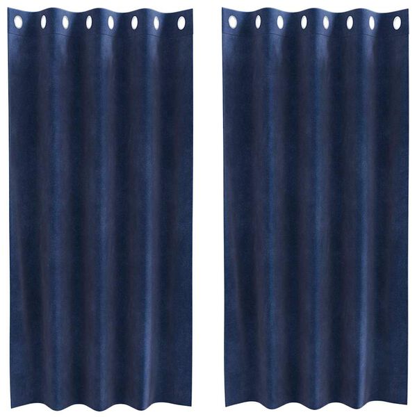 vidaXL Myrkratjöld 2 pcs Dökkblár 140 x 175 cm Flauel