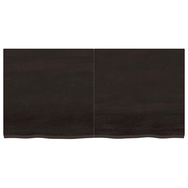 vidaXL Baðherbergisborðplata Brúnn 120x60x(2-4)cm Meðhöndlaður Viður