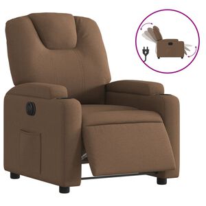 vidaXL Electric Recliner st&oacute;ll Br&uacute;nt efni