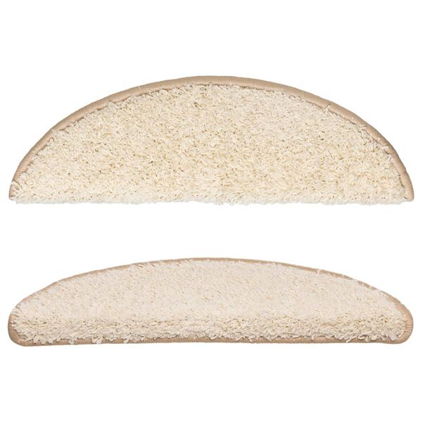 vidaXL Stigamottur 10 stk 56x17x3 cm kremlita&eth;ar h&aacute;lfhringlaga