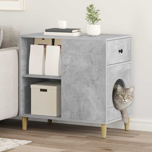 vidaXL Katta h&uacute;s B&eacute;ton 72 x 42.5 x 70 cm Samsettur vi&eth;ur